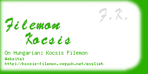 filemon kocsis business card